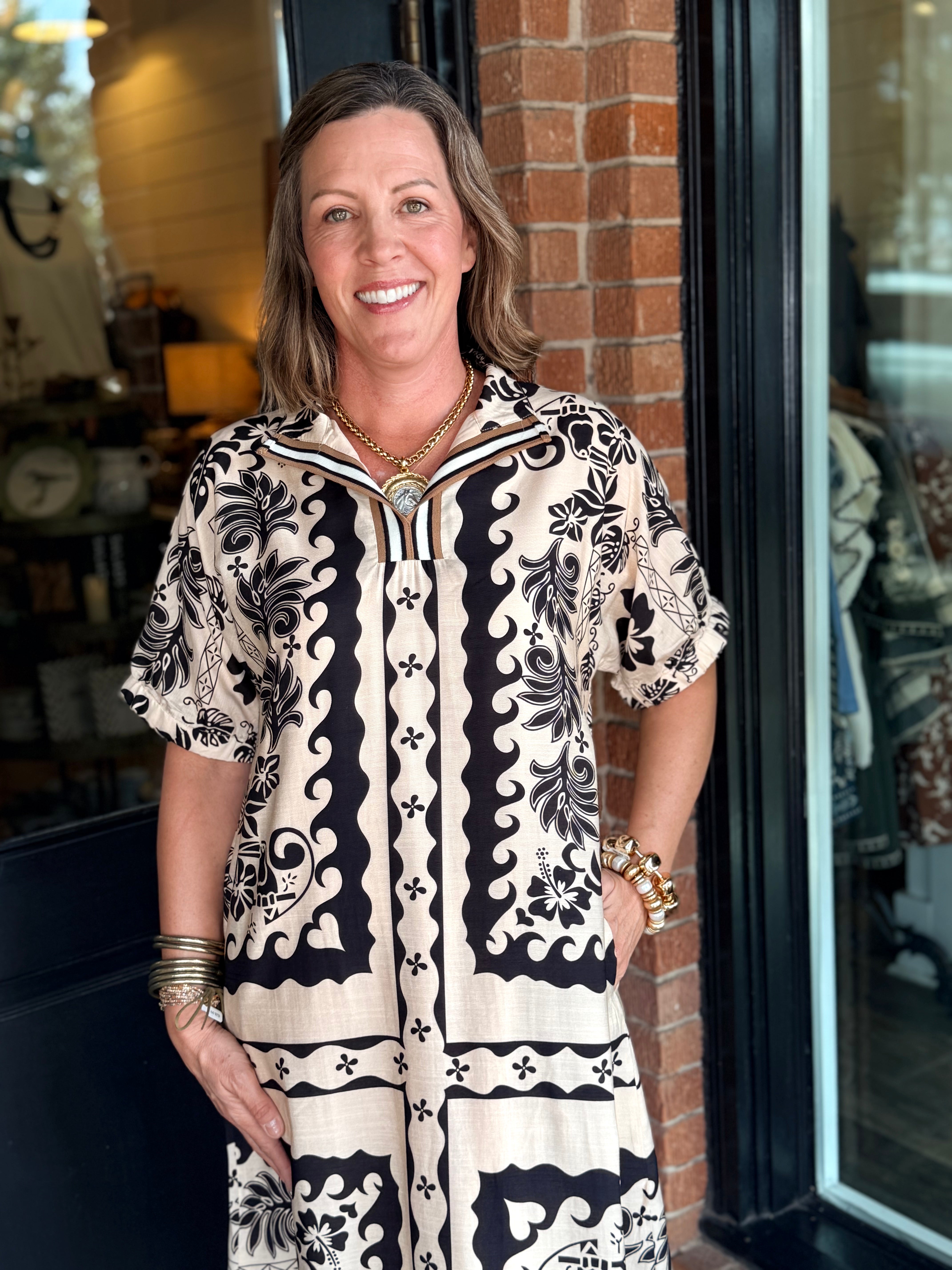 Sara Boho Floral Midi Dress