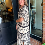Sara Boho Floral Midi Dress