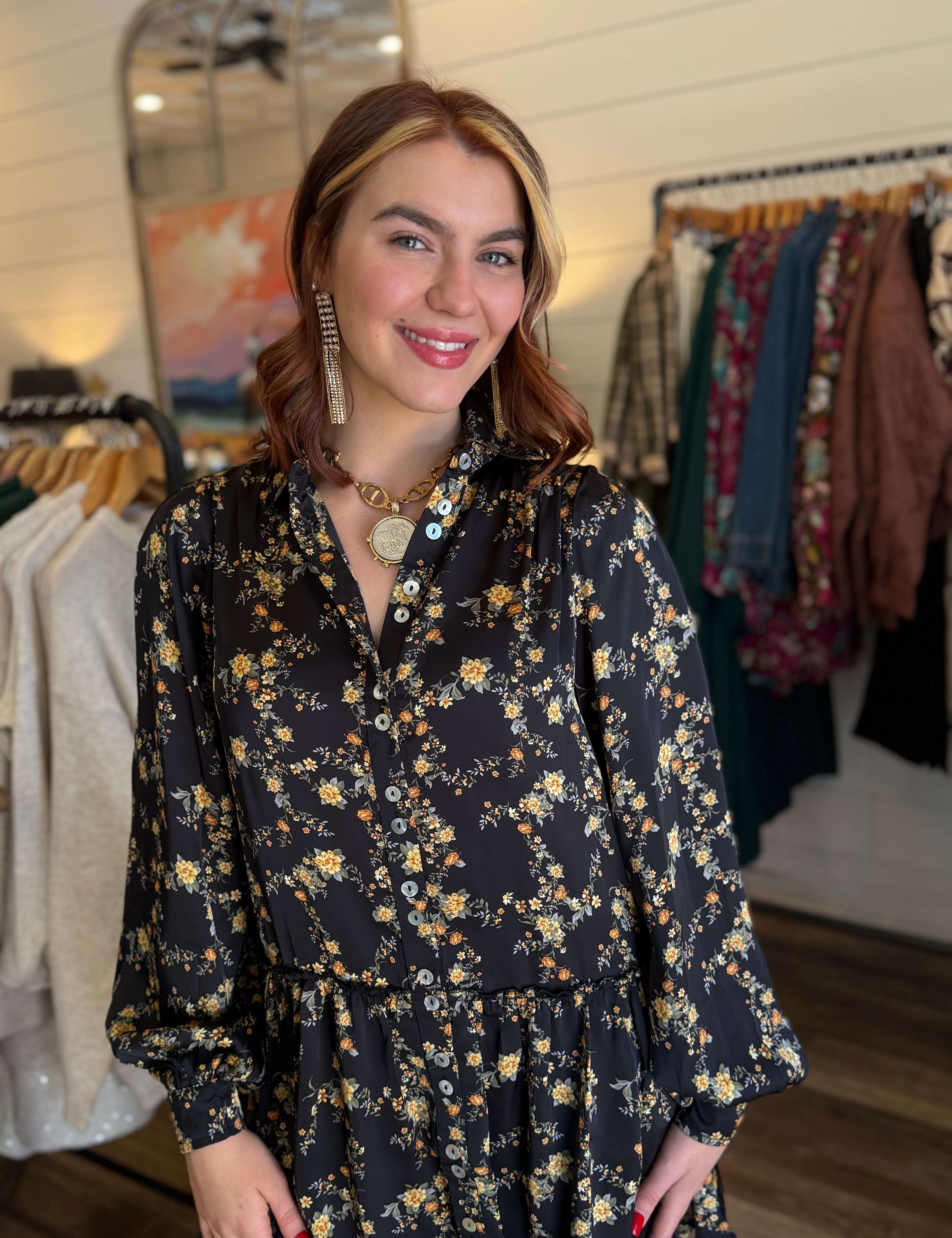 Poppy Floral Button Up Dress