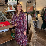 Serena Paisley Print Midi Dress