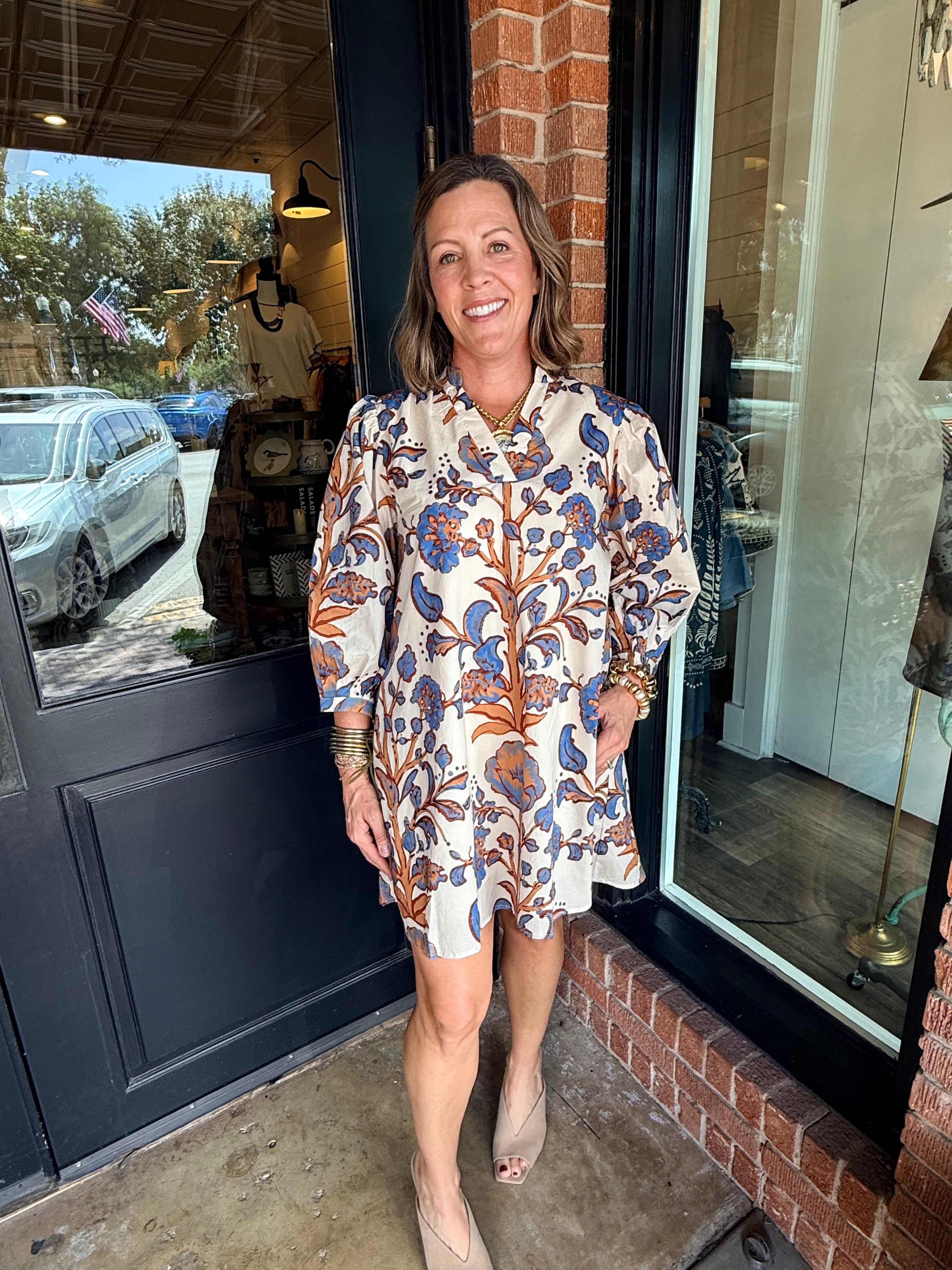 Nina Floral Puff Sleeve Mini Dress