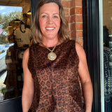 Annie Leopard Suede Top