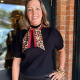 Jillian Leopard Tie Sweater