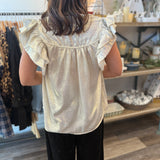 Julianna Metallic Flutter Top