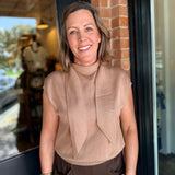 Serena Scarf Tie Mock Neck Top