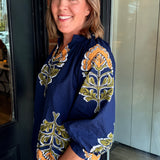 Debra Floral Textured Blouse