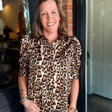 Katie Leopard Puff Sleeve Top