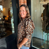 Katie Leopard Puff Sleeve Top