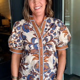 Tanya Floral Contrast Detail Top