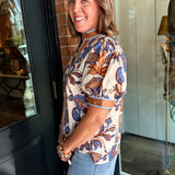 Tanya Floral Contrast Detail Top