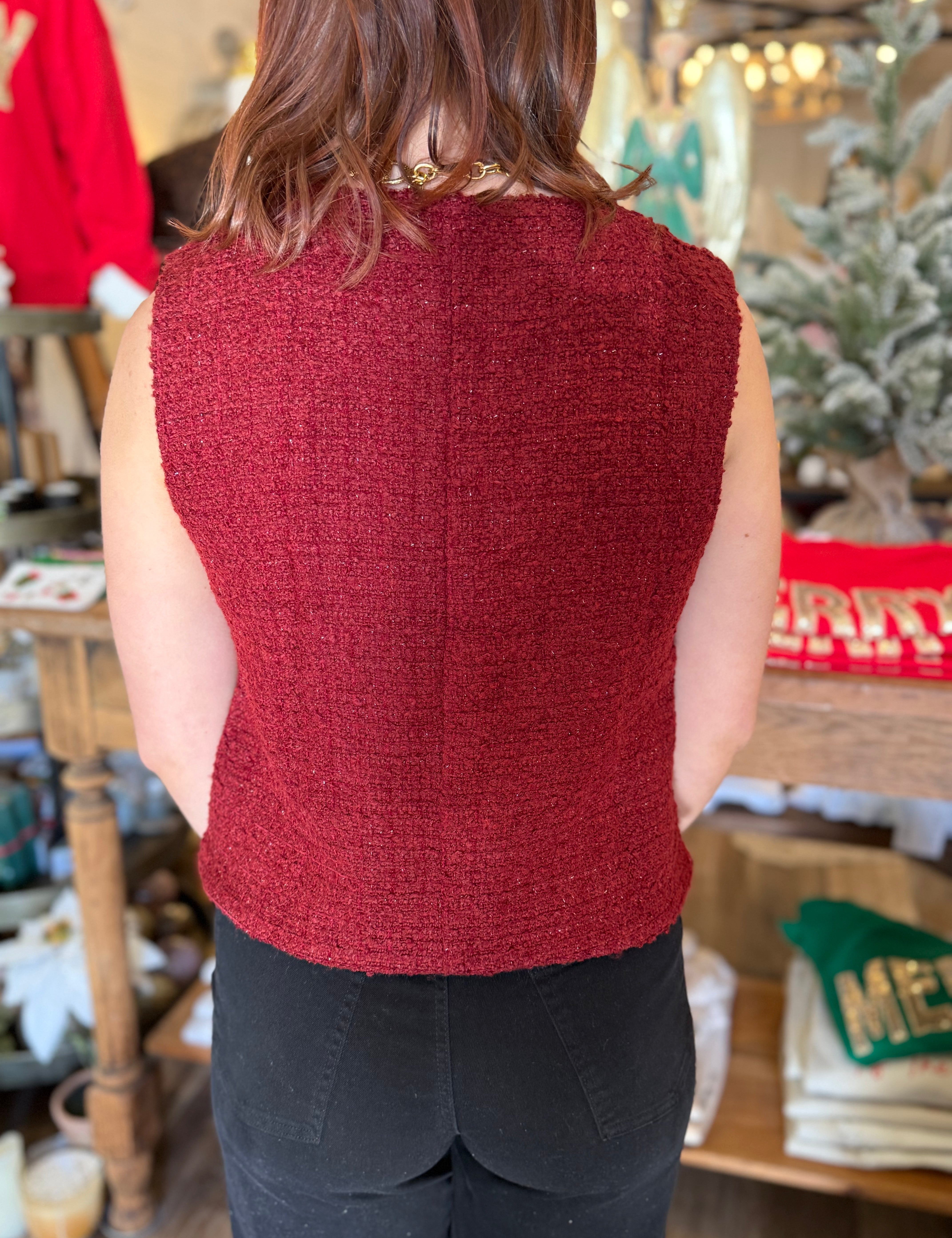 Diana Woven Tweed Vest