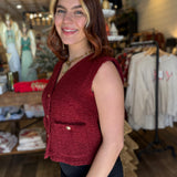 Diana Woven Tweed Vest