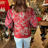 Catherine Leaf Print Top