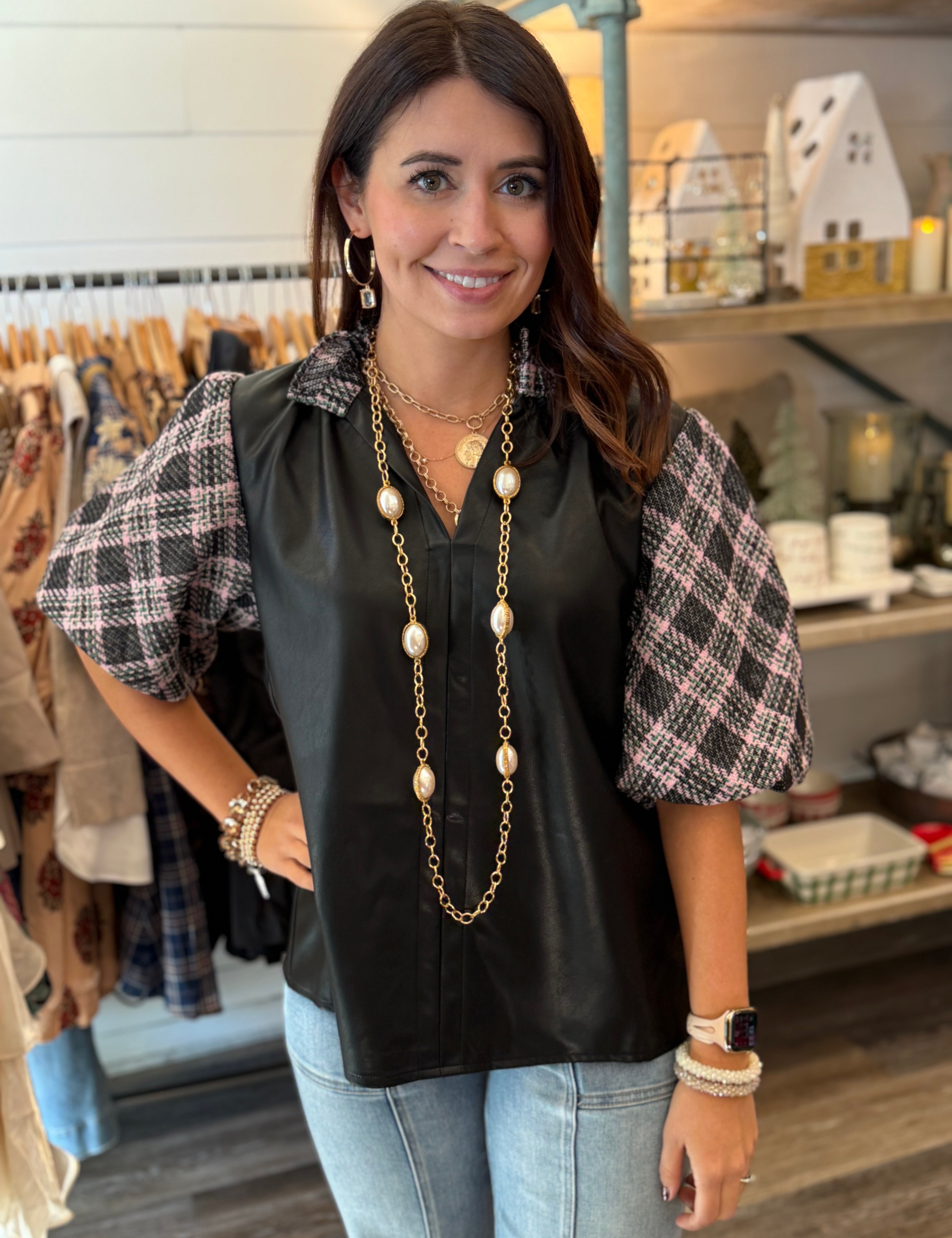 Madilyn Mixed Media Top