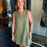 Susan Grommet Detail Mini Dress