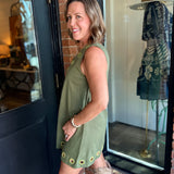 Susan Grommet Detail Mini Dress