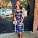 Brenda Plaid Zip Front Midi Dress