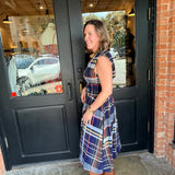 Brenda Plaid Zip Front Midi Dress