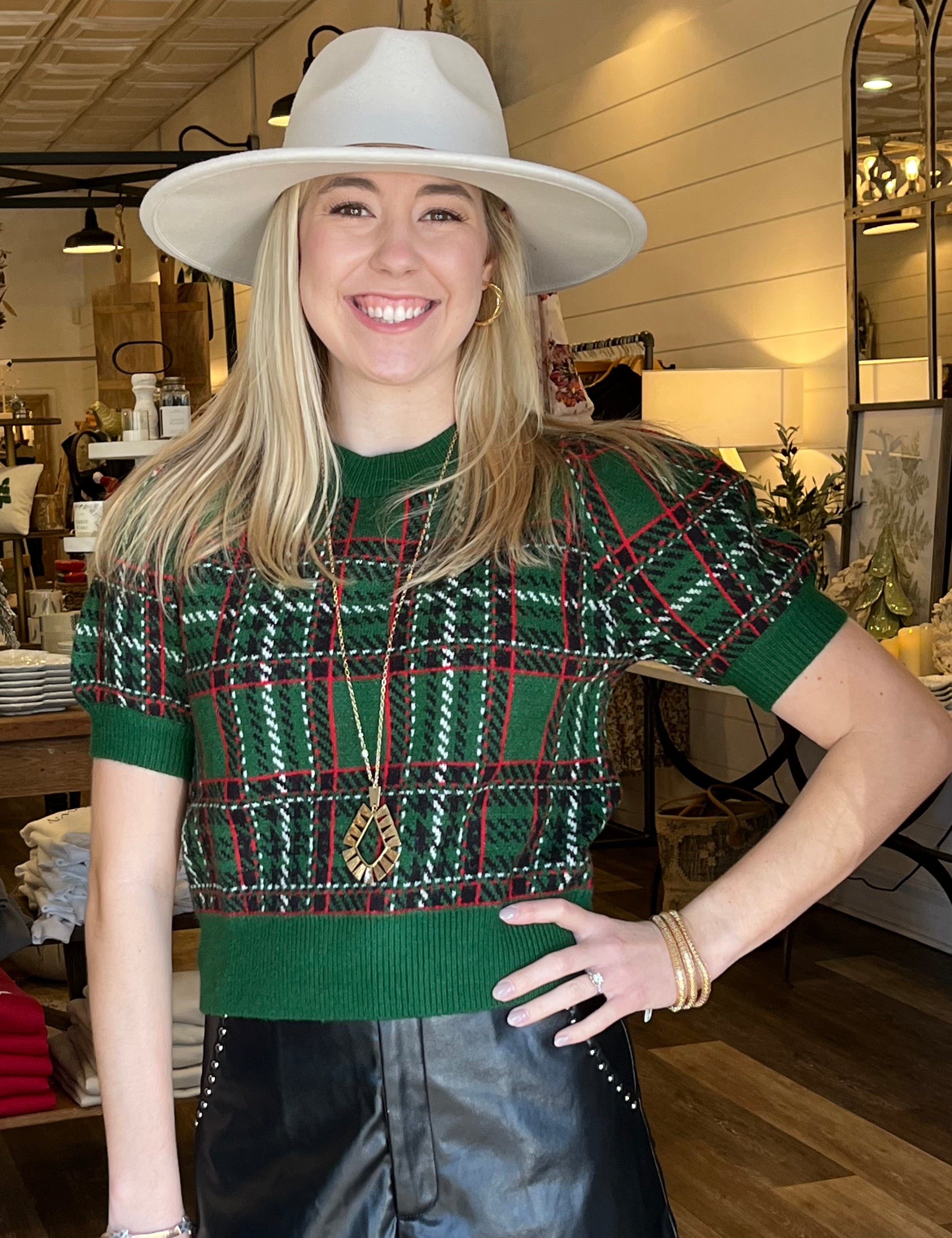 Pine Plaid Sweater