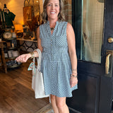 Megan Gingham Ruffle Hem Mini Dress