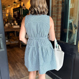 Megan Gingham Ruffle Hem Mini Dress