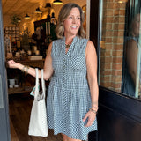 Megan Gingham Ruffle Hem Mini Dress