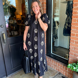 Gwen Botanical Embroidered Midi Dress