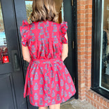 Brenda Floral Ruffle Sleeve Dress
