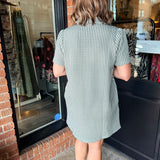 Jessica Gingham Zip Front Shirt Dress