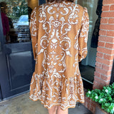 Dorothy Printed Tie Neck Dress