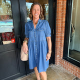 Janice Chambray Mini Dress