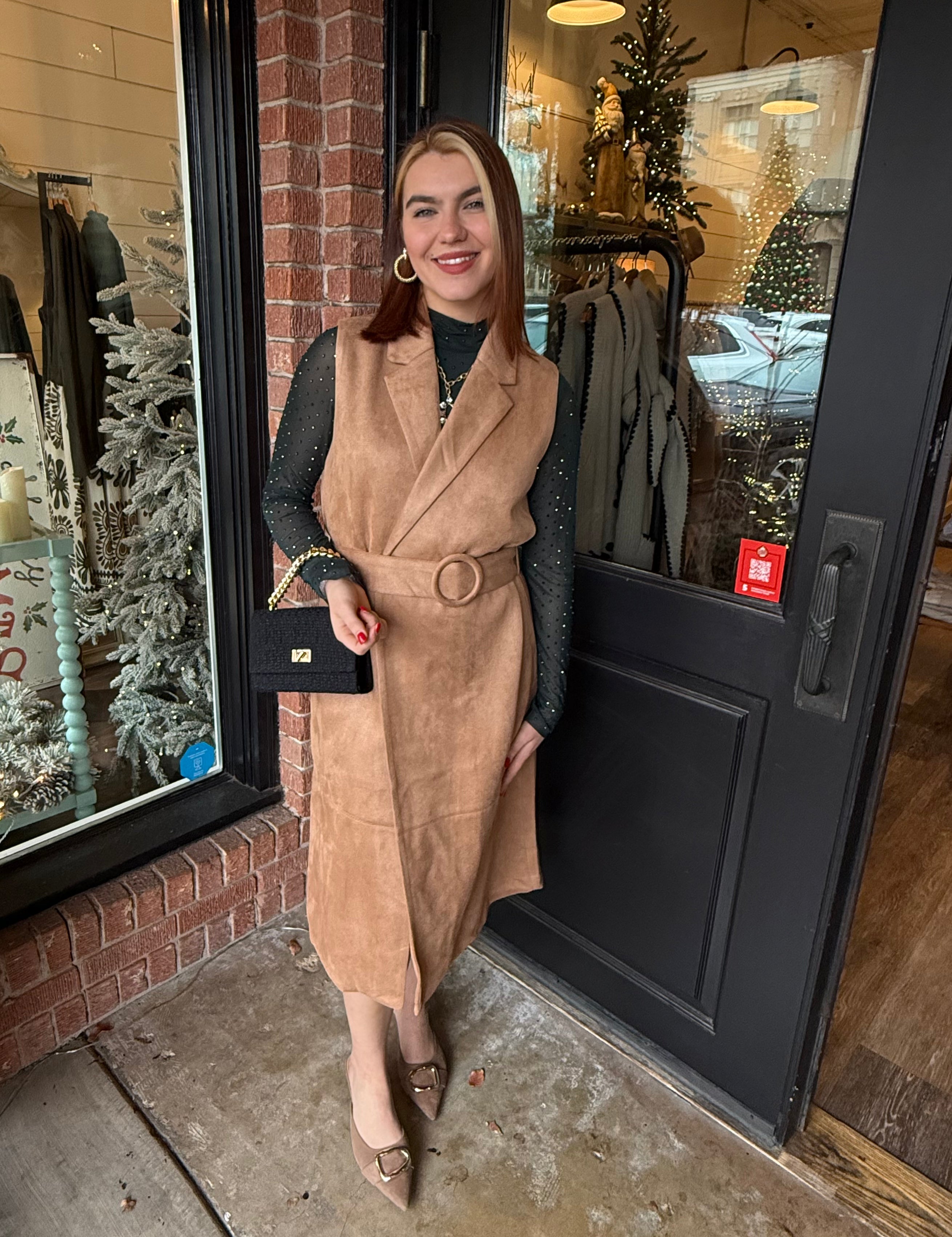 Taylor Suede Belted Vest