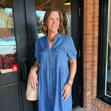 Janice Chambray Mini Dress