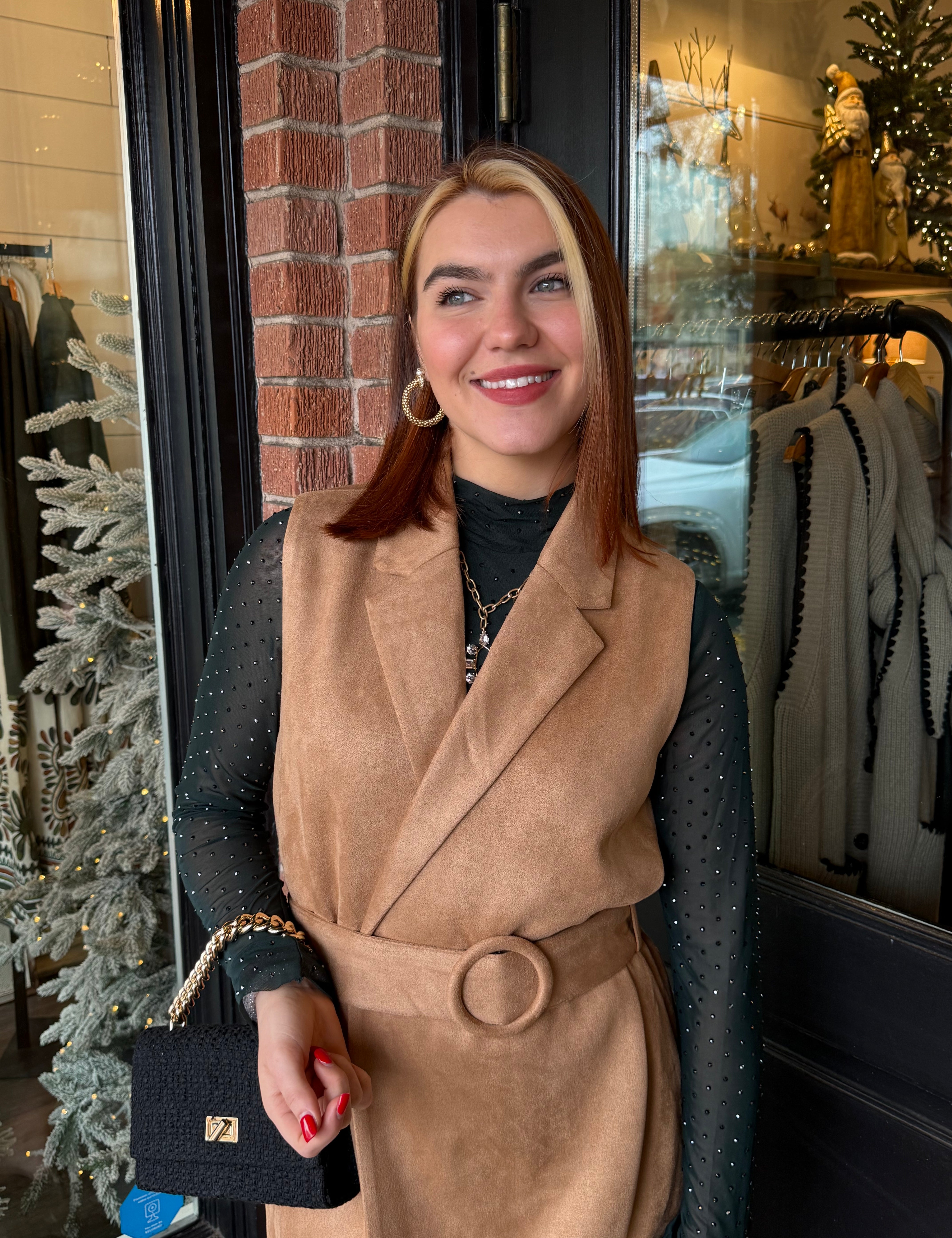 Taylor Suede Belted Vest