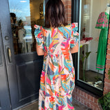 Layla Tropical Print Midi Dress