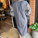 Kelsie Boho Embroidered Midi Dress