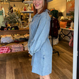 Kailey Floral Print Denim Dress