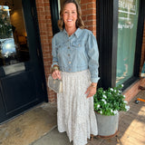 Eliza Floral Smocked Midi Skirt