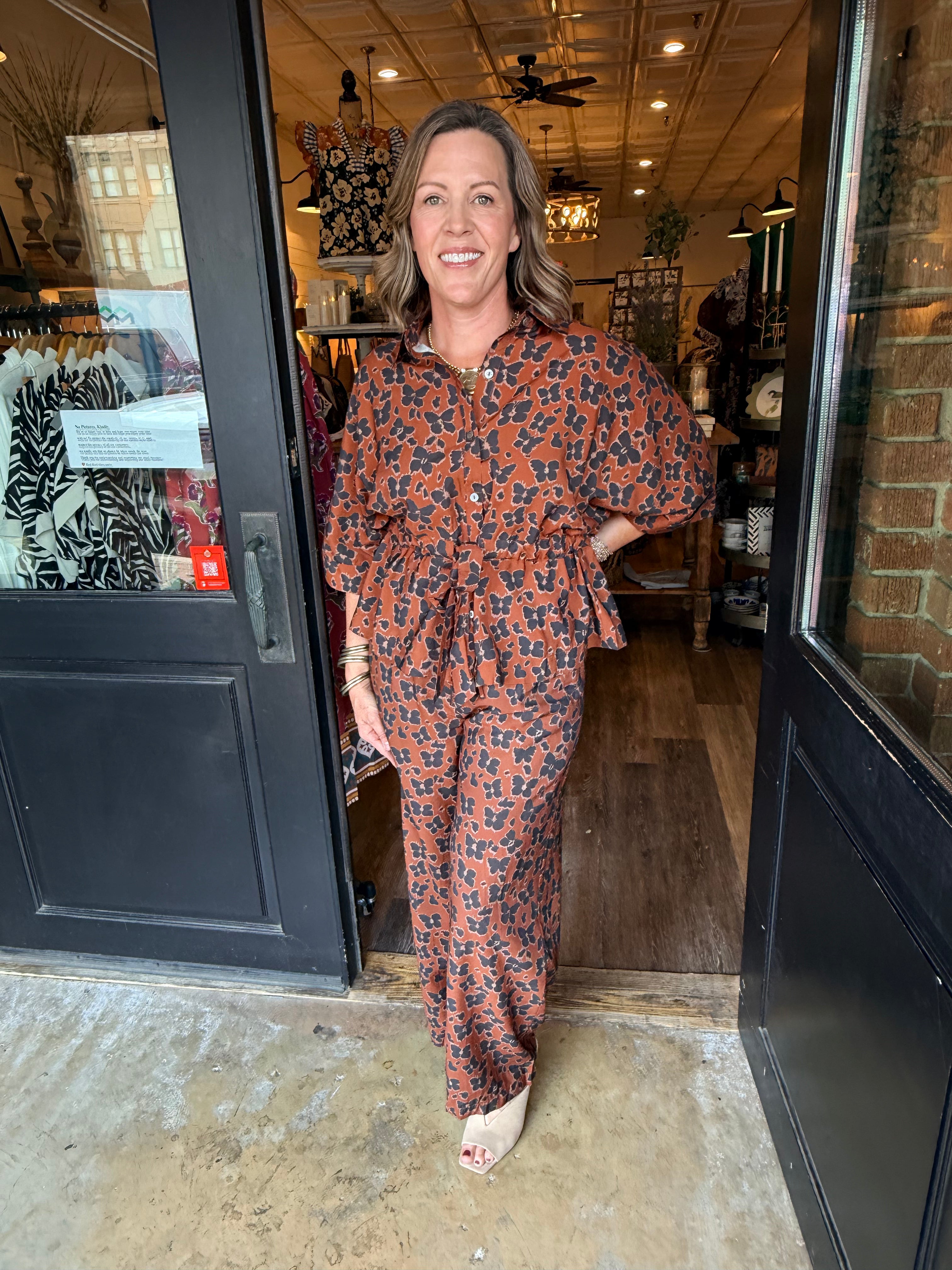Shelia Button Floral Top