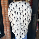 Sage Horse Print Button-Up Shirt