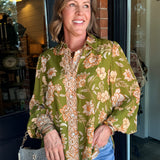 Whitney Printed Button Down Top
