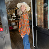 Eliza Orange Floral Top