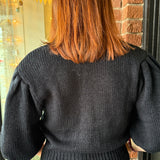 Piper Puff Sleeve Button-Down Sweater