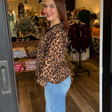 Lucia Leopard Print Button Top