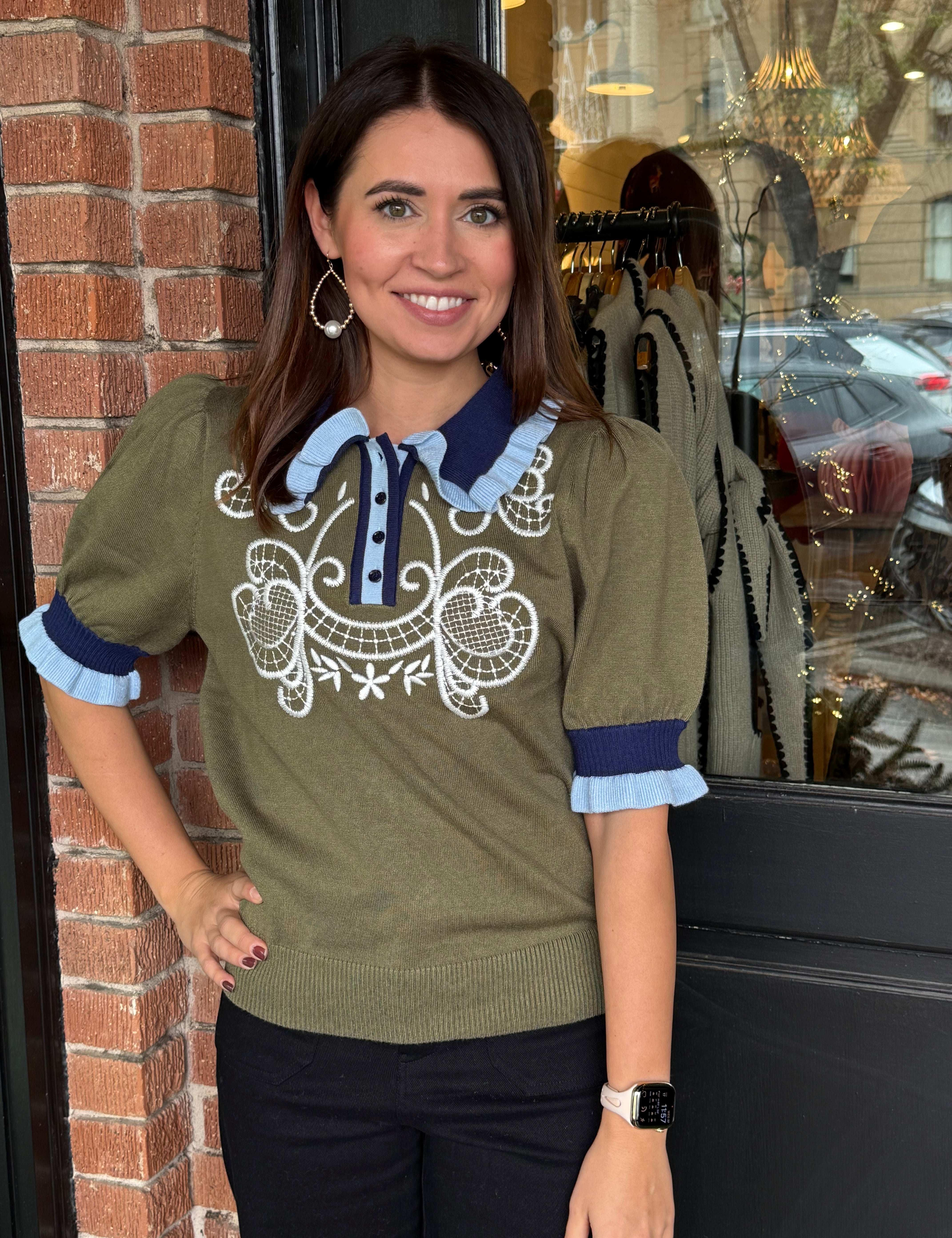 Daniela Collar Knit Top