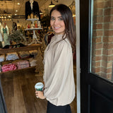 Ellie Ruffled Button-Up Top