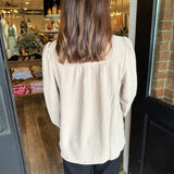 Ellie Ruffled Button-Up Top