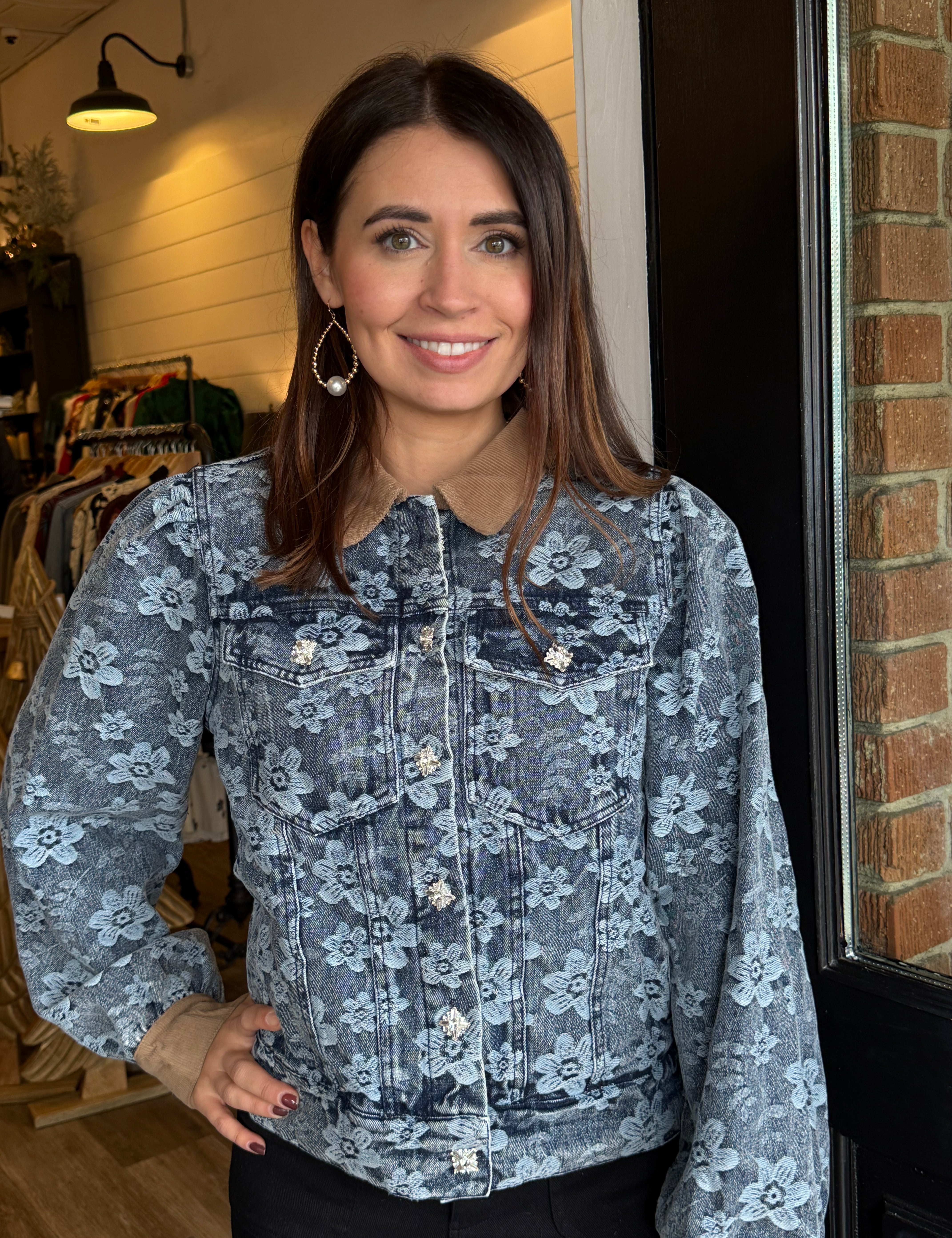 Harper Floral Denim Jacket