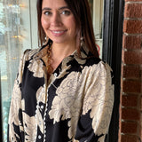 Elise Printed Button Down Top