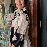 Elise Printed Button Down Top